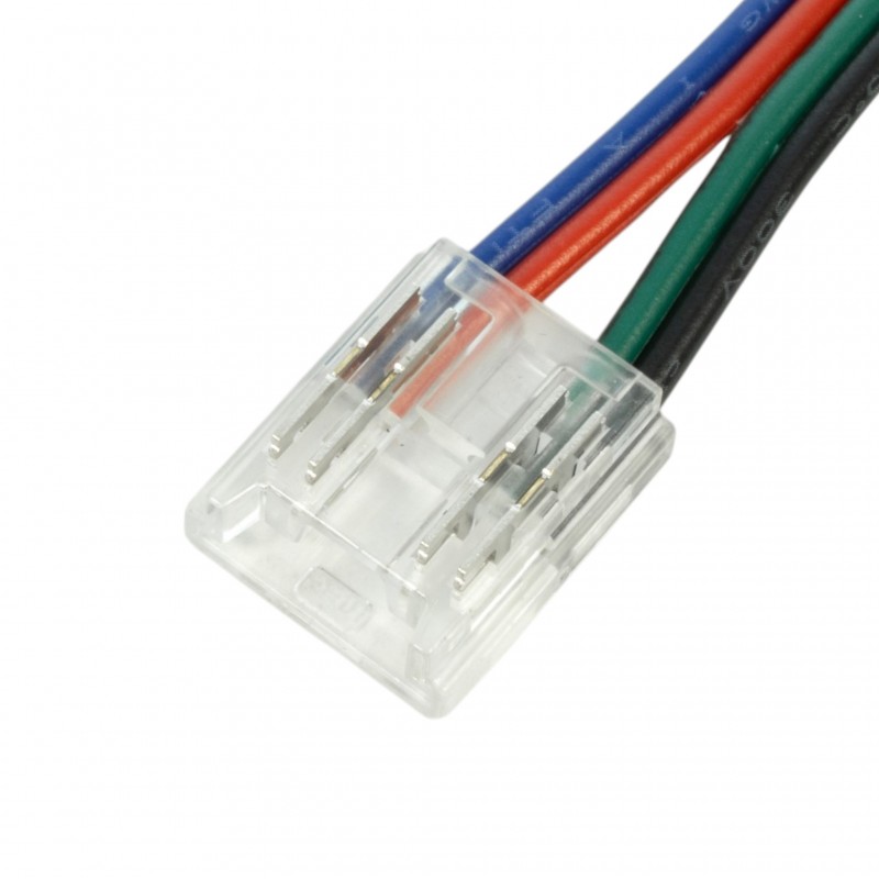 Connecteur pour ruban LED COB RGB 10mm Click + câble 15 cm "Clipx"