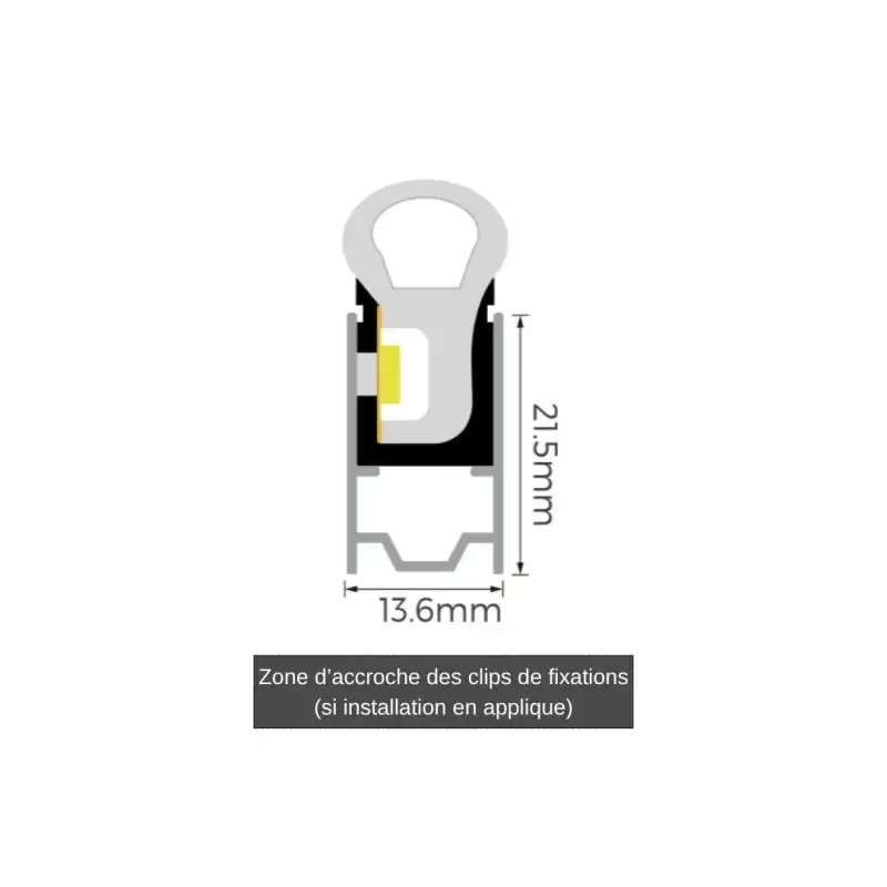 Néon flex avec ruban LED - à la coupe - Latéral - 14W/m - 120 LED/m - IP68 - 24V - L1225