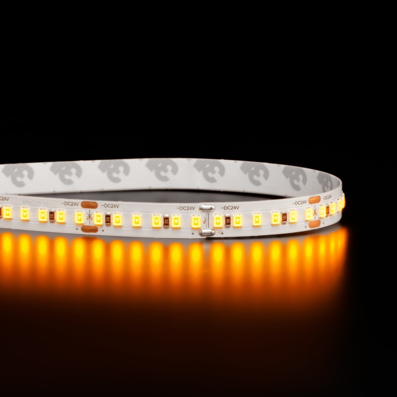 Ruban LED haute fidélité - 14,4W/m - IP20 - Ambré - 180 LED/m - 2835+ - 5m - 24V