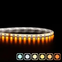 Ruban LED étroit haute fidélité IP20 - 4,8W/m - 120 LED/m - 2835E - 5m - 24V - Blanc