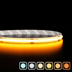 Ruban LED COB - 8W/m - Tropicalisé IP65 - Blanc - 320LED/m - 5m - 24V
