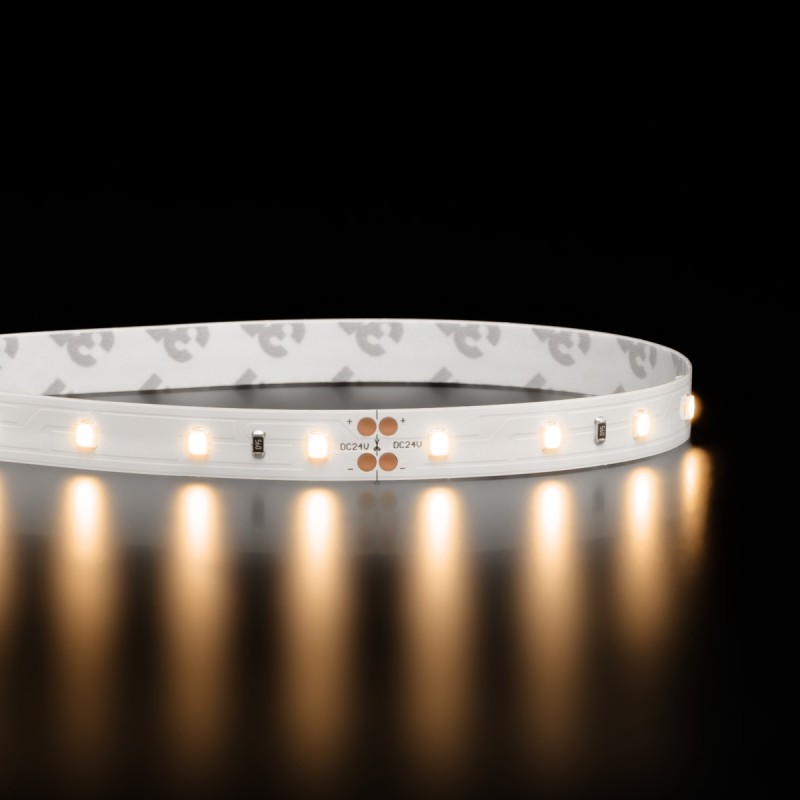 Ruban LED haute fidélité - 14,4W/m - IP20 - Blanc chaud - 60 LED/m - 2835P - 5m - 24V