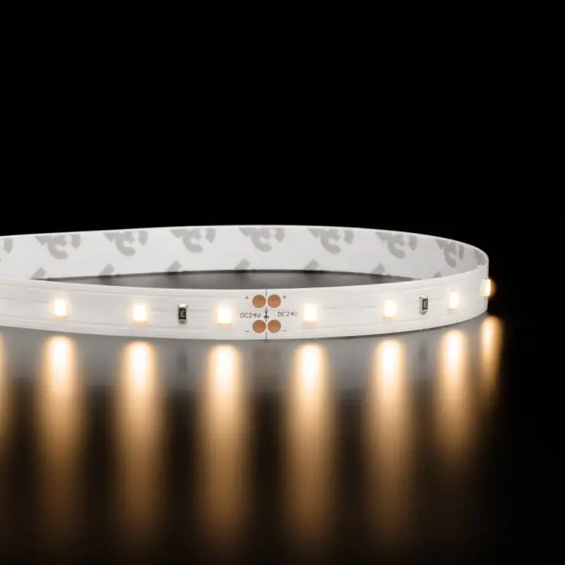 Ruban LED haute fidélité - 14,4W/m - IP20 - Blanc chaud - 60 LED/m - 2835P - 5m - 24V