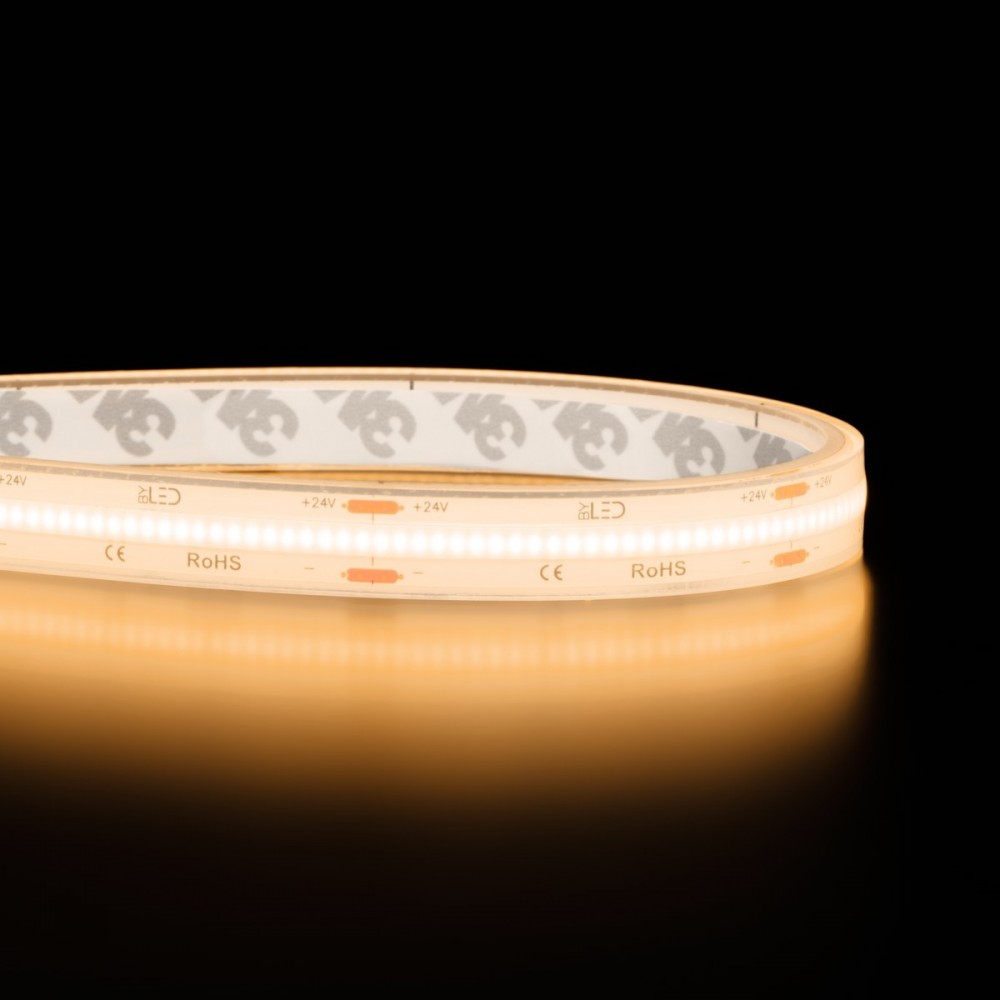 Ruban LED COB Haute luminosité (115lm/W) - 15W/m - IP68 - Blanc - 480 LED/m - 5m - 24V
