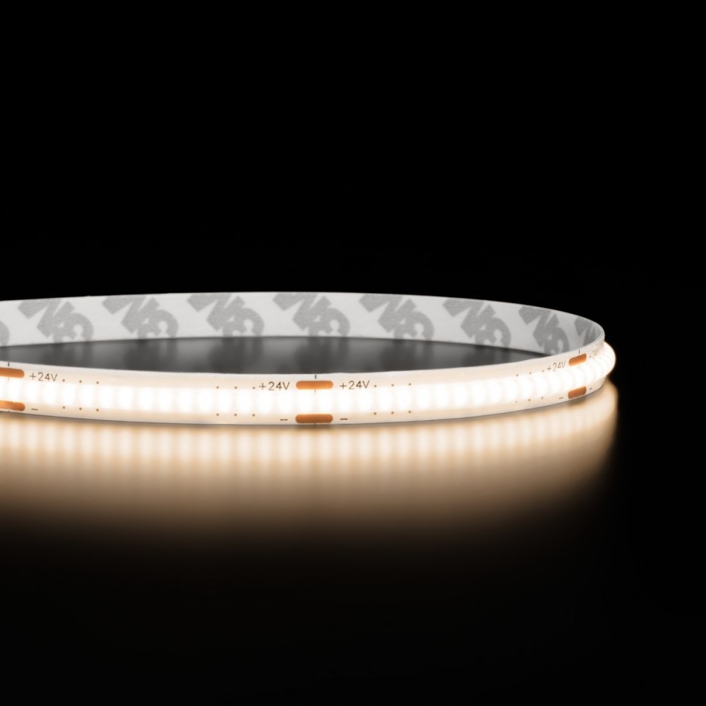 Ruban LED COB Haute efficacité - 8W/m - 115lm/W - IP65 - Blanc - 320LED/m - 5m - 24V