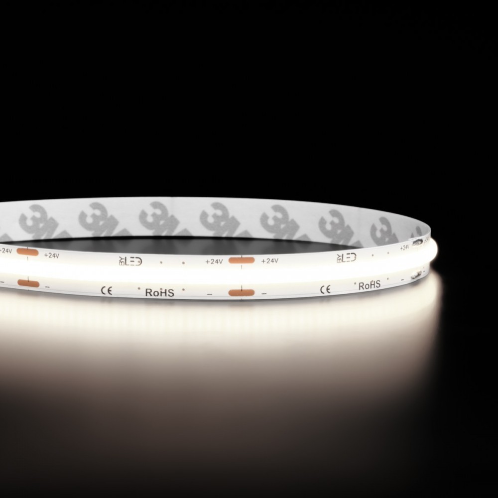 Ruban LED COB Haute efficacité - 15 W/m - 120 lm/W - IP20 - Blanc - 480LED/m - 5m - 24V