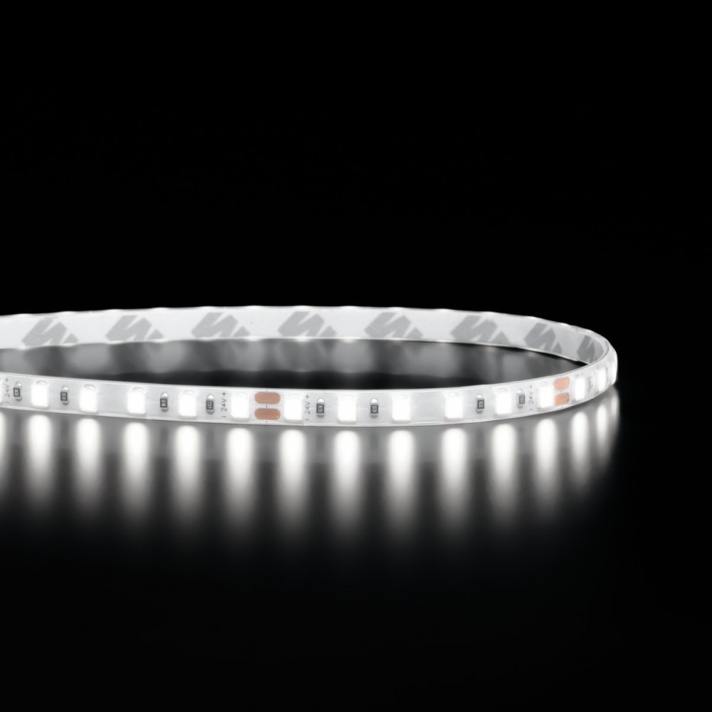 Ruban LED étroit haute fidélité IP65 - 9,6W/m - 120 LED/m - 2835E - 5m - 24V - Blanc chaud