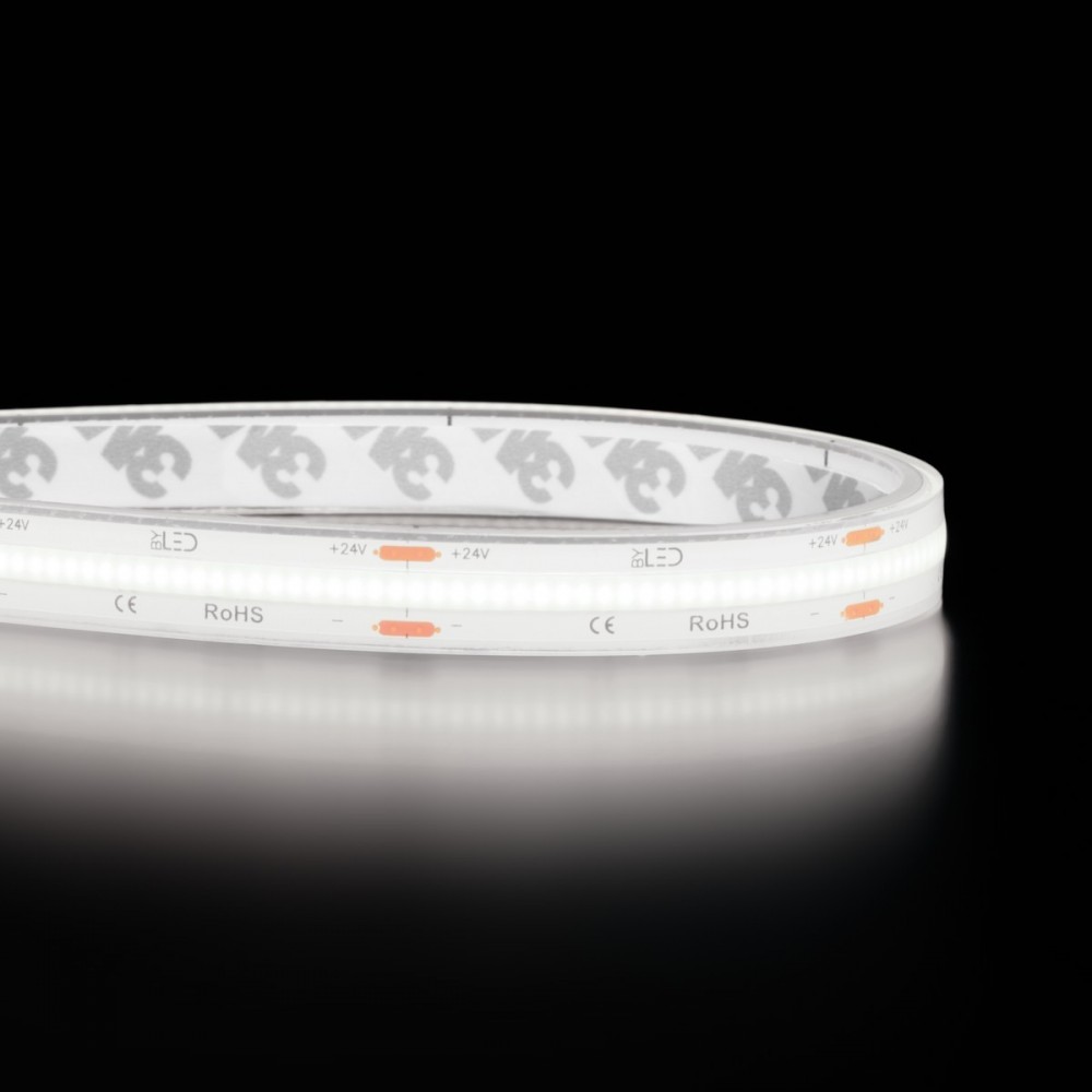 Ruban LED COB Haute luminosité (115lm/W) - 15W/m - IP68 - Blanc - 480 LED/m - 5m - 24V