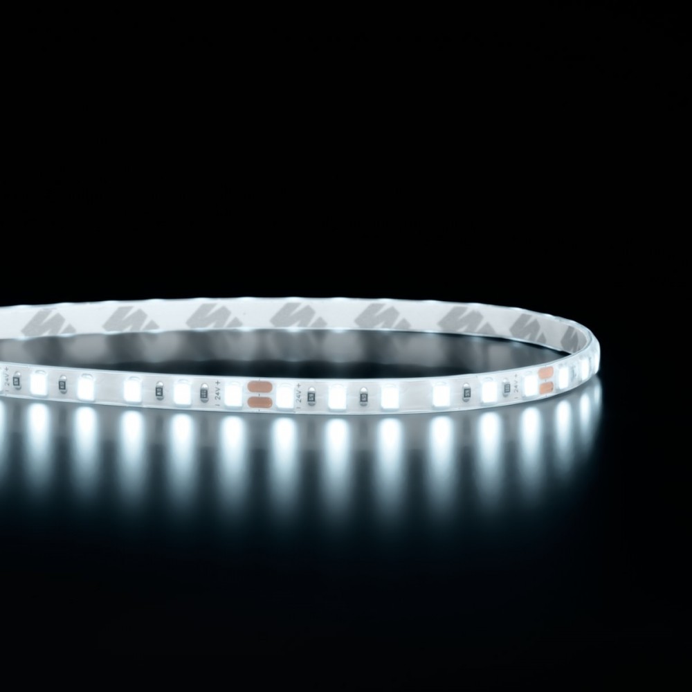 Ruban LED étroit haute fidélité IP65 - 9,6W/m - 120 LED/m - 2835E - 5m - 24V - Blanc chaud