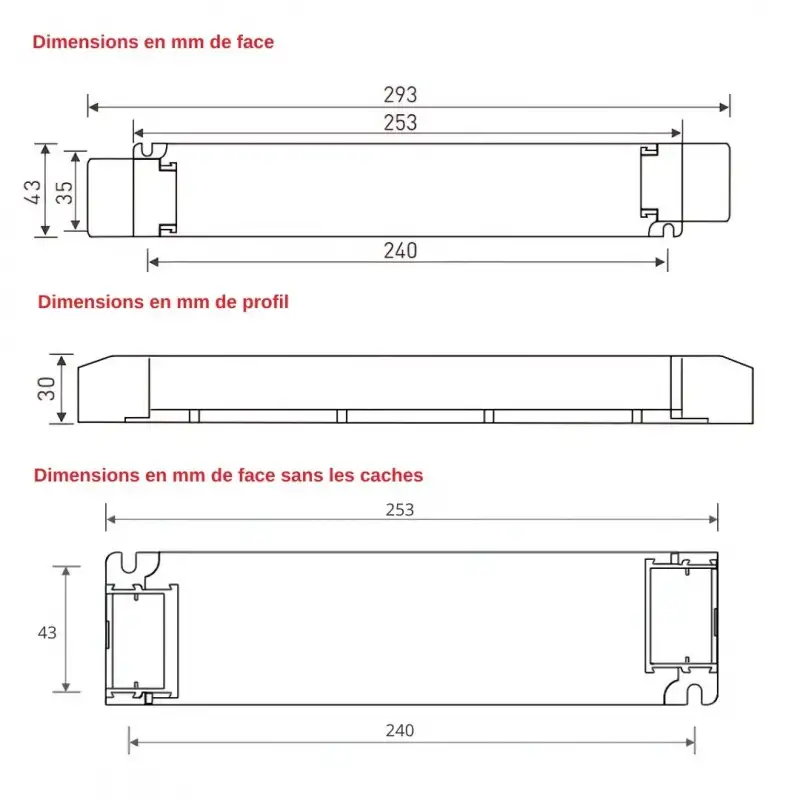 Transformateur dimmable 24V - Modèles 100W et 240W - IP20 - Tension constante - LTECH