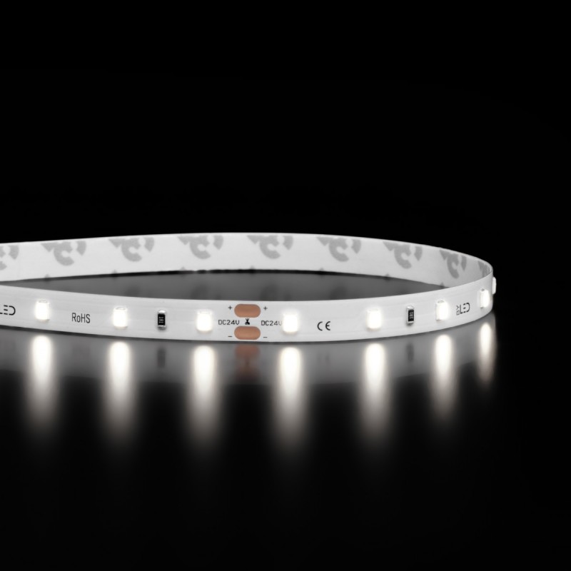 Ruban LED haute fidélité - 4,8W/m - IP65 - Blanc - 60 LED/m - 2835+ - à la coupe - 24V