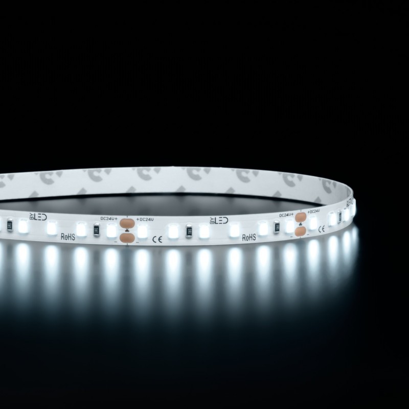 Ruban LED haute fidélité - 9,6W/m - IP65 - Blanc - 120 LED/m - 2835+ - à la coupe - 24V