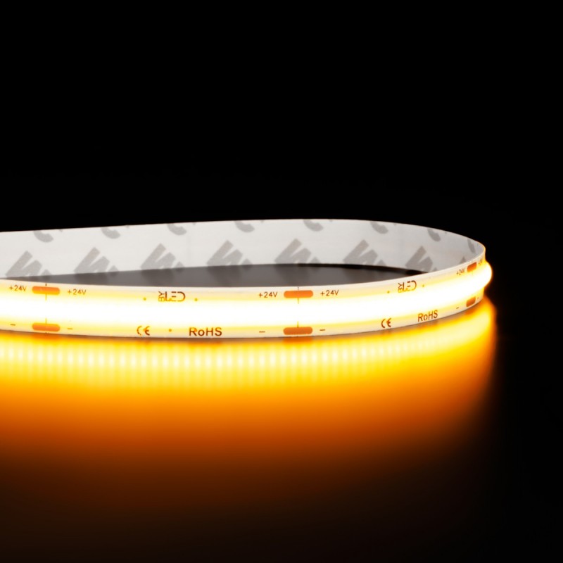 Ruban LED COB Haute efficacité à la coupe - 15W/m - 125lm/W - Tropicalisé IP65 - Blanc - 480LED/m - 24V