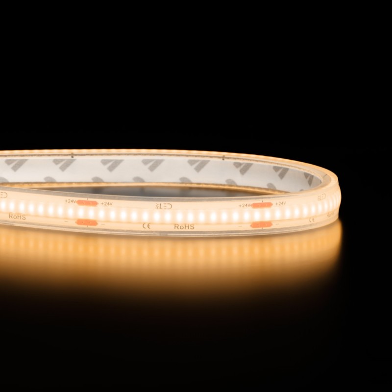 Ruban LED COB Haute luminosité (130 lm/W) - 8W/m - IP68 - Blanc-  320 LED/m - à la coupe - 24V