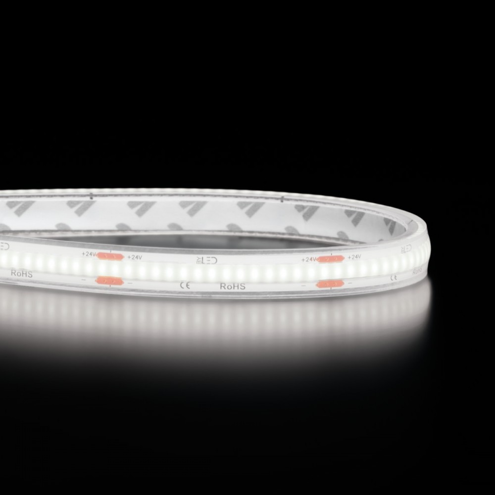 Ruban LED COB Haute luminosité (130 lm/W) - 8W/m - IP68 - Blanc-  320 LED/m - à la coupe - 24V