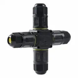 Connecteur étanche en croix et à levier – 3 pôles – Axial