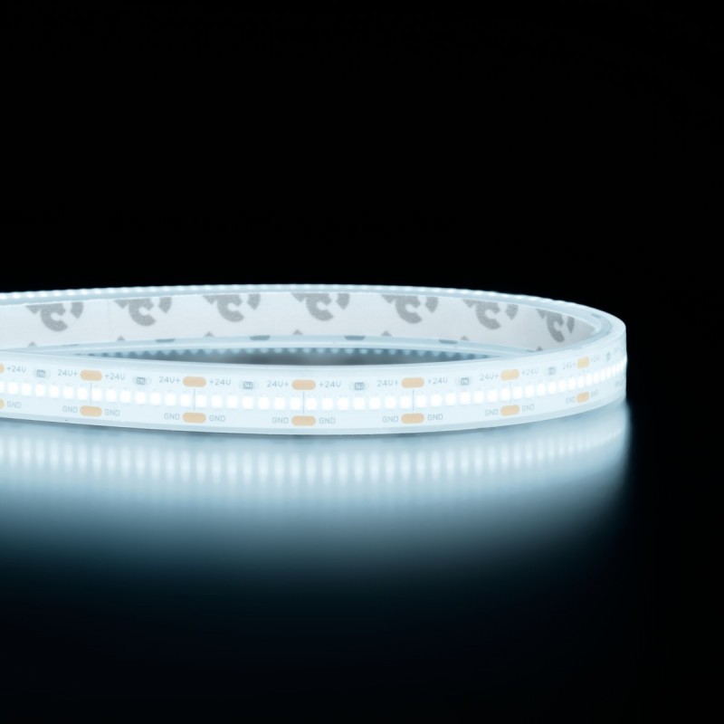 Ruban LED Haute densité (120 lm/w) - 13W/m - IP68 - Blanc - 420 LED/m - 2216+ - à la coupe - 24V