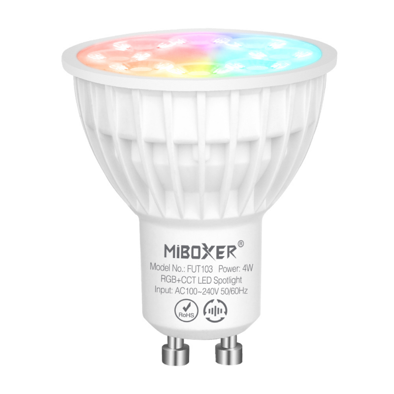 Ampoule GU10 connectée 4W RGB+CCT (2.4G) - MiBoxer FUT103