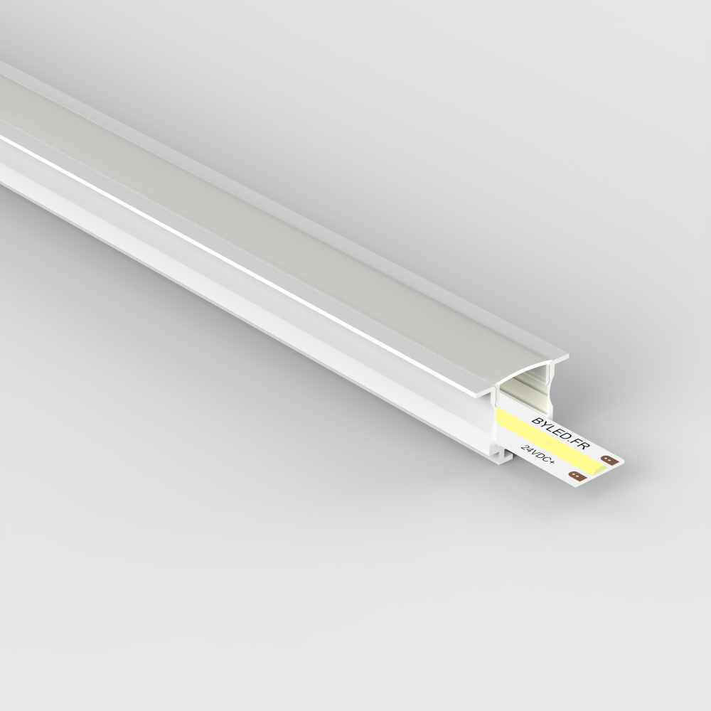 Profilé aluminium blanc encastrable pour ruban LED - E45 - Craft