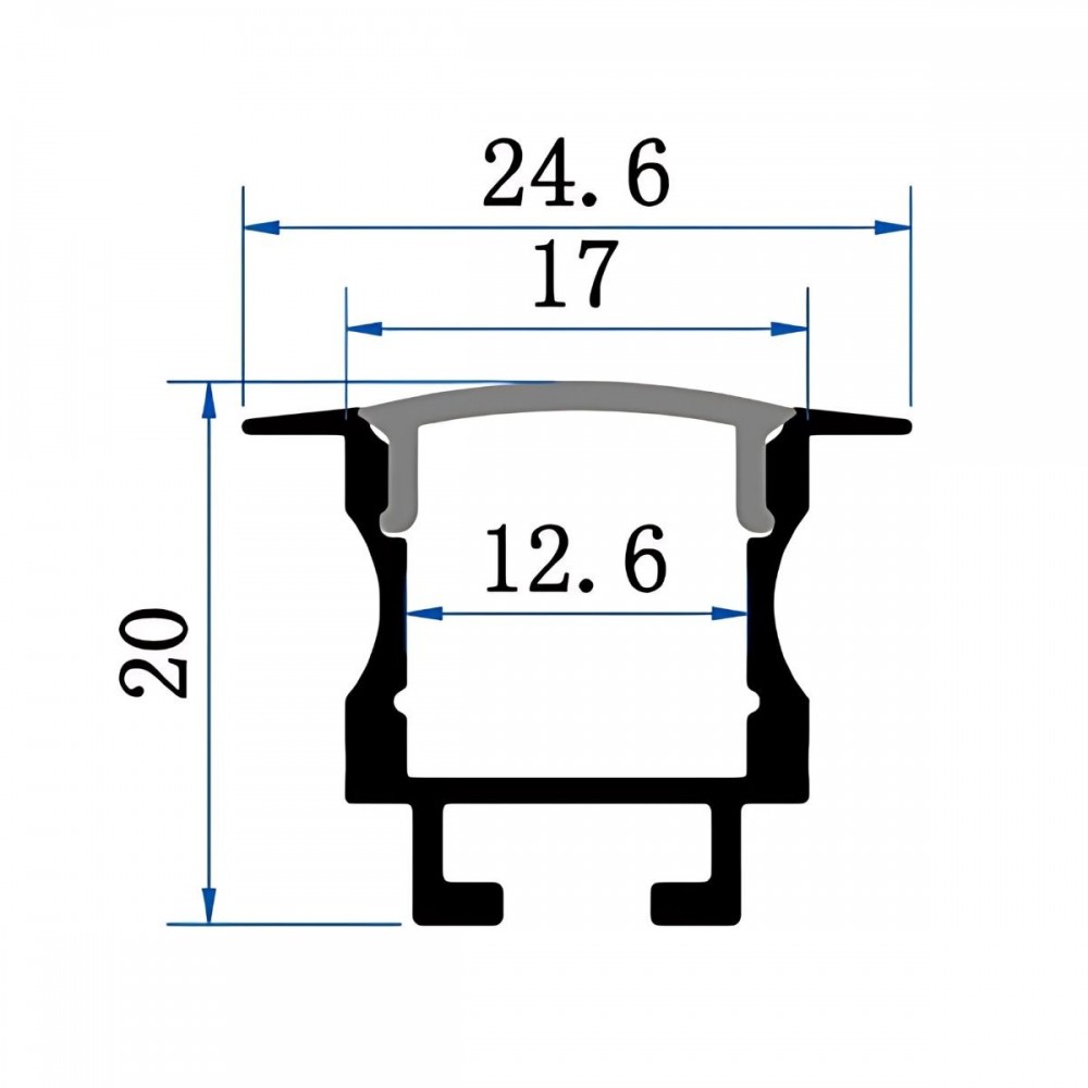 Profilé aluminium blanc encastrable pour ruban LED - E45 - Craft