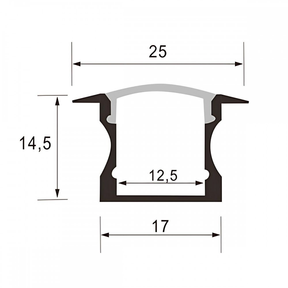 Profilé aluminium blanc encastrable pour ruban LED - E44 - Craft