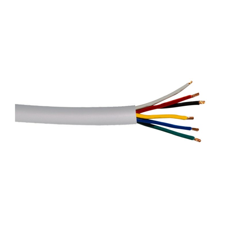 Câble gainé blanc pour ruban LED RGBCCT 6 x 0.52 mm² (au mètre)