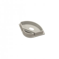 Embout de finition rond pour profilé A44 troué - Gris (l'unité)