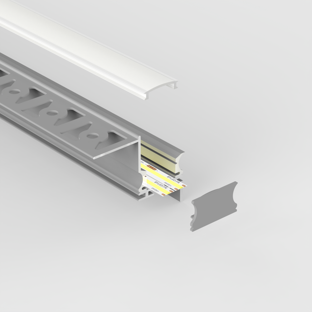Profilé aluminium à plâtrer pour ruban LED - B02 - CRAFT