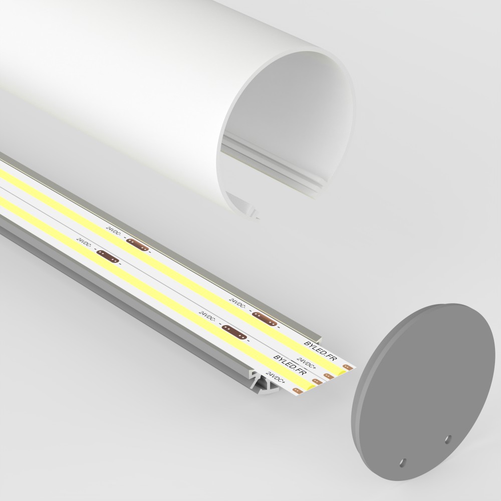 Profilé LED aluminium rond pour suspension – CRAFT – T03- Diffuseur givré
