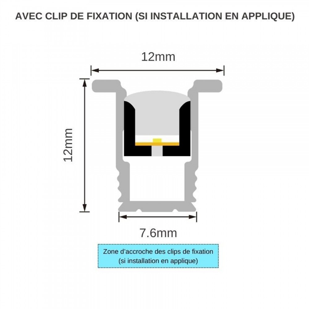 Néon flex avec ruban LED - 8W/m -  IP68 - 238 LED/m - 24V - Direct - D0606 - à la coupe