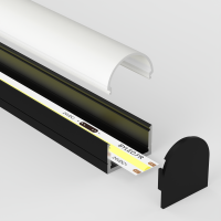 Profilé aluminium noir arrondi pour ruban LED - C24 - CRAFT