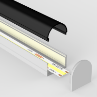 Profilé aluminium blanc arrondi pour ruban LED - C24 - CRAFT
