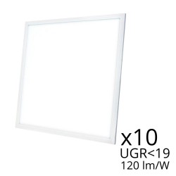 Lot de 10 dalles LED 60x60 - UGR19 - 120 lm/W - 40W - 230V - OFFIX