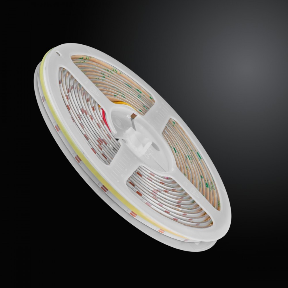 Ruban LED COB CCT à la coupe blanc froid + blanc chaud - 7,2W/m - IP65- 608 LED/m – 24V