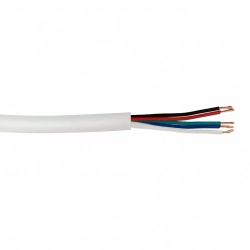 Câble gainé blanc RGB + Blanc 0,78mm² (au mètre)