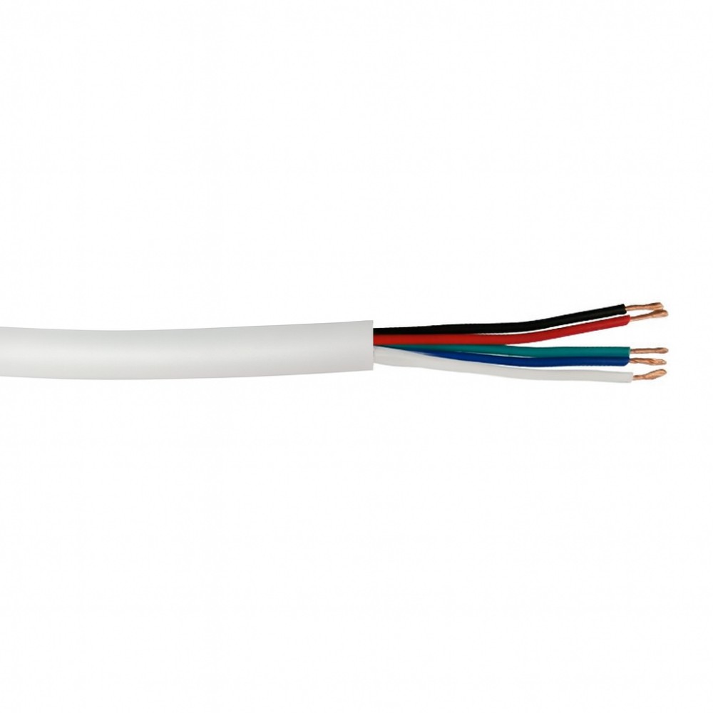 Câble gainé blanc RGB + Blanc 0,78mm² (au mètre)