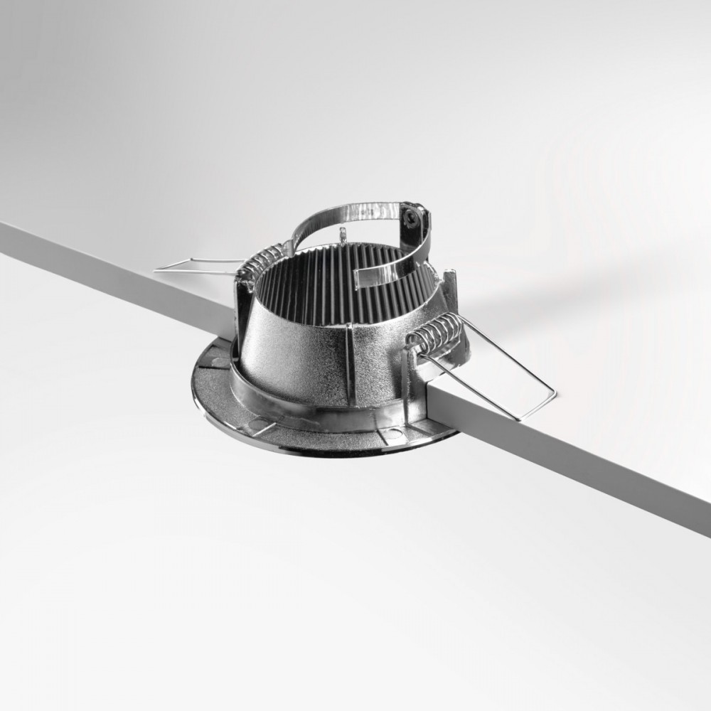 Spot encastrable anti-éblouissement nickel satiné IP20 pour LED GU10 – DEEEN
