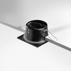 Spot encastrable IP20 pour LED GU10 - DEEEP carré - Noir mat