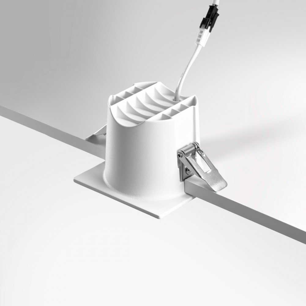 Spot LED encastré carré blanc 10W, couleurs au choix - Miror