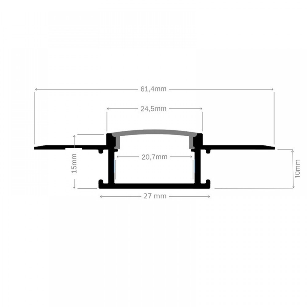 Profilé aluminium encastrable à plâtrer pour ruban LED - E26 - CRAFT