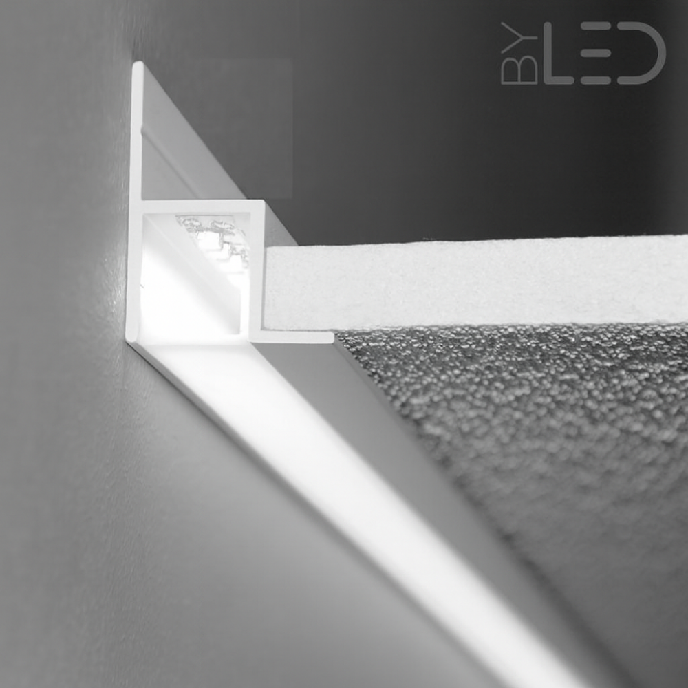 Profilé aluminium blanc cornière plafond et mur pour ruban LED - B11
