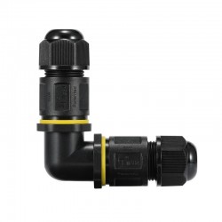 Connecteur de jonction étanche à levier IP68 en L - 3 pôles