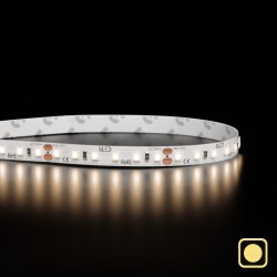 Ruban LED haute fidélité - 9.6W/m - IP20 - Blanc chaud - 120 LED/m - 2835+ - à la coupe - 12V