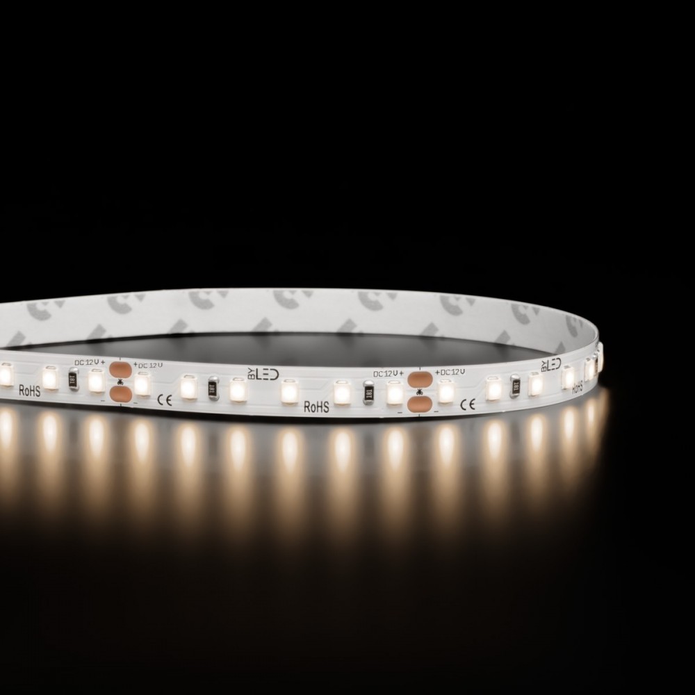 Ruban LED haute fidélité - 9.6W/m - IP20 - Blanc chaud - 120 LED/m - 2835+ - à la coupe - 12V