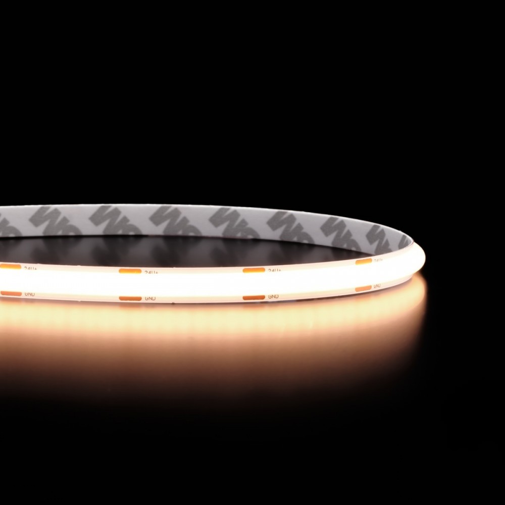 Ruban LED - DOB - 8 mm de large - 8W/m - IP65G - blanc - 288 LED/m - à la coupe – 24V