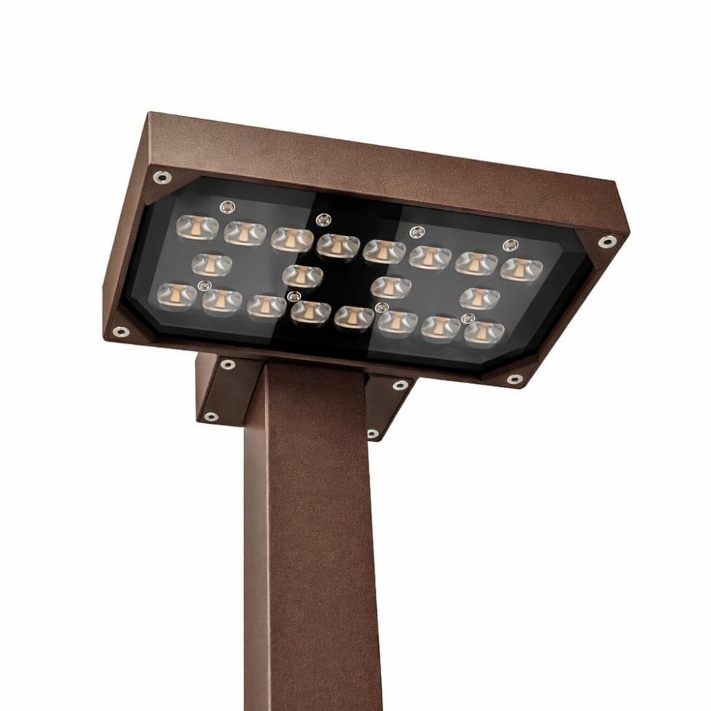 Borne LED d'extérieur BOKIA pour éclairage de chemin & terrain de pétanque - 19W - 95 cm - Corten