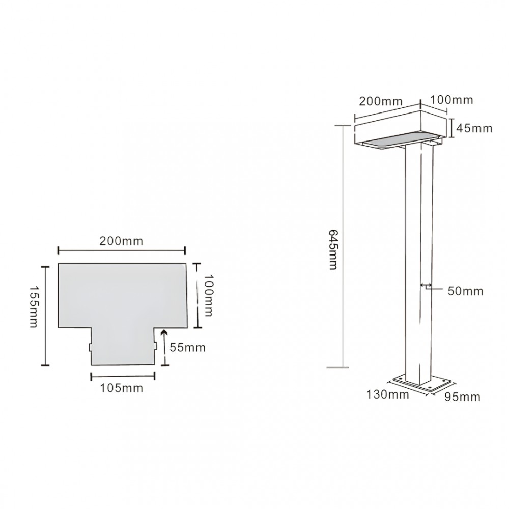 Borne LED d'extérieur BOKIA pour éclairage de chemin & terrain de pétanque - 19W - 65 cm - Corten