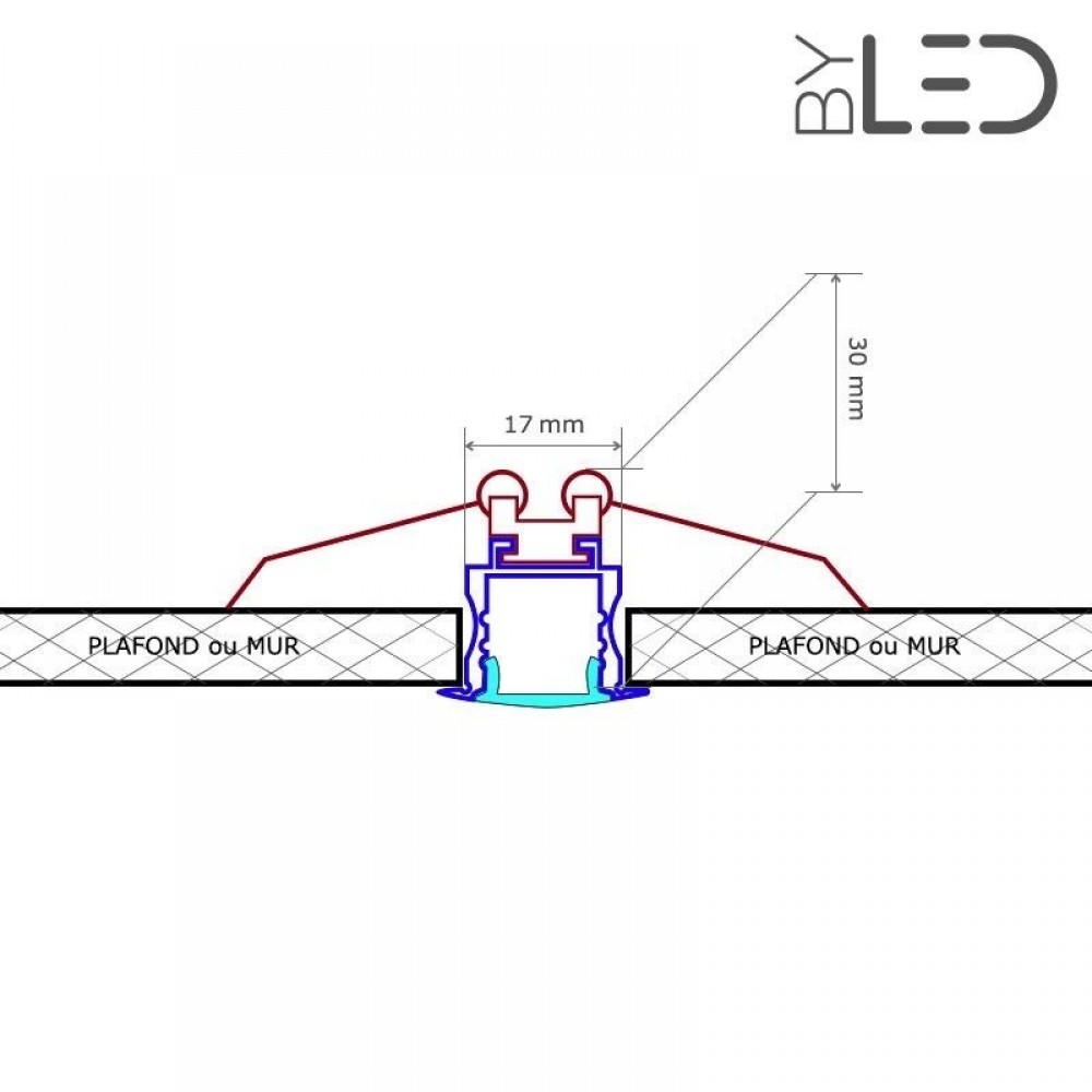 Profilé aluminium blanc encastrable pour ruban LED - E45 - Craft