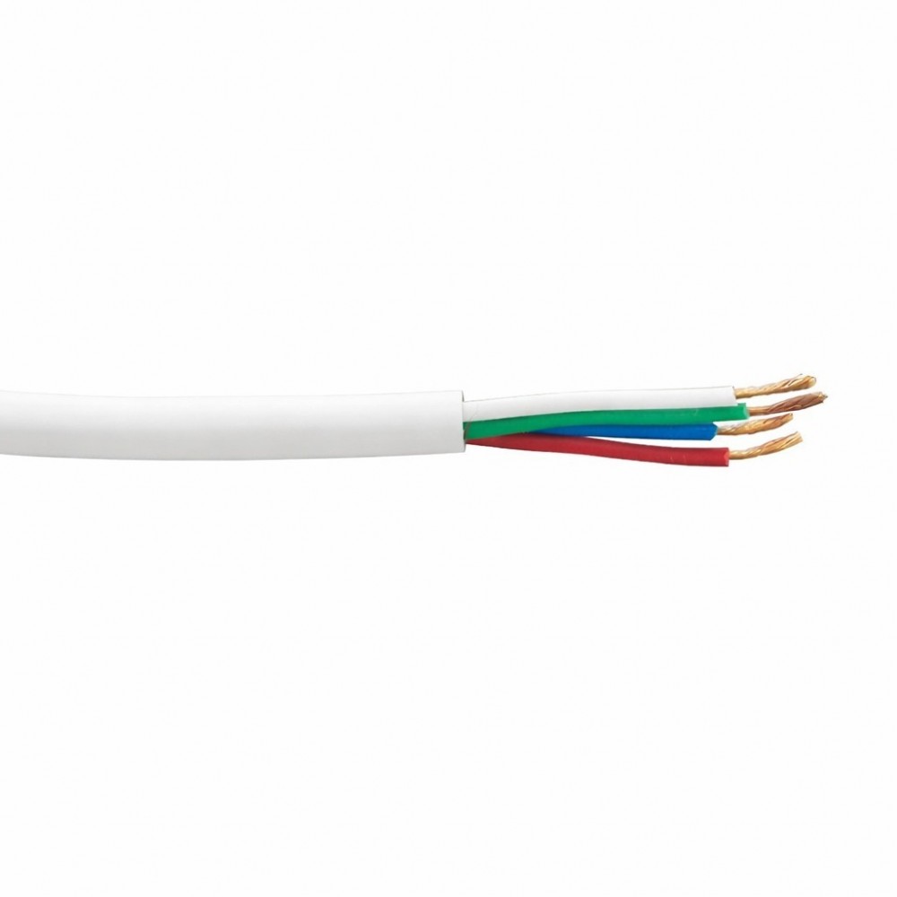 Câble gainé blanc RGB 0,78mm² (au mètre)