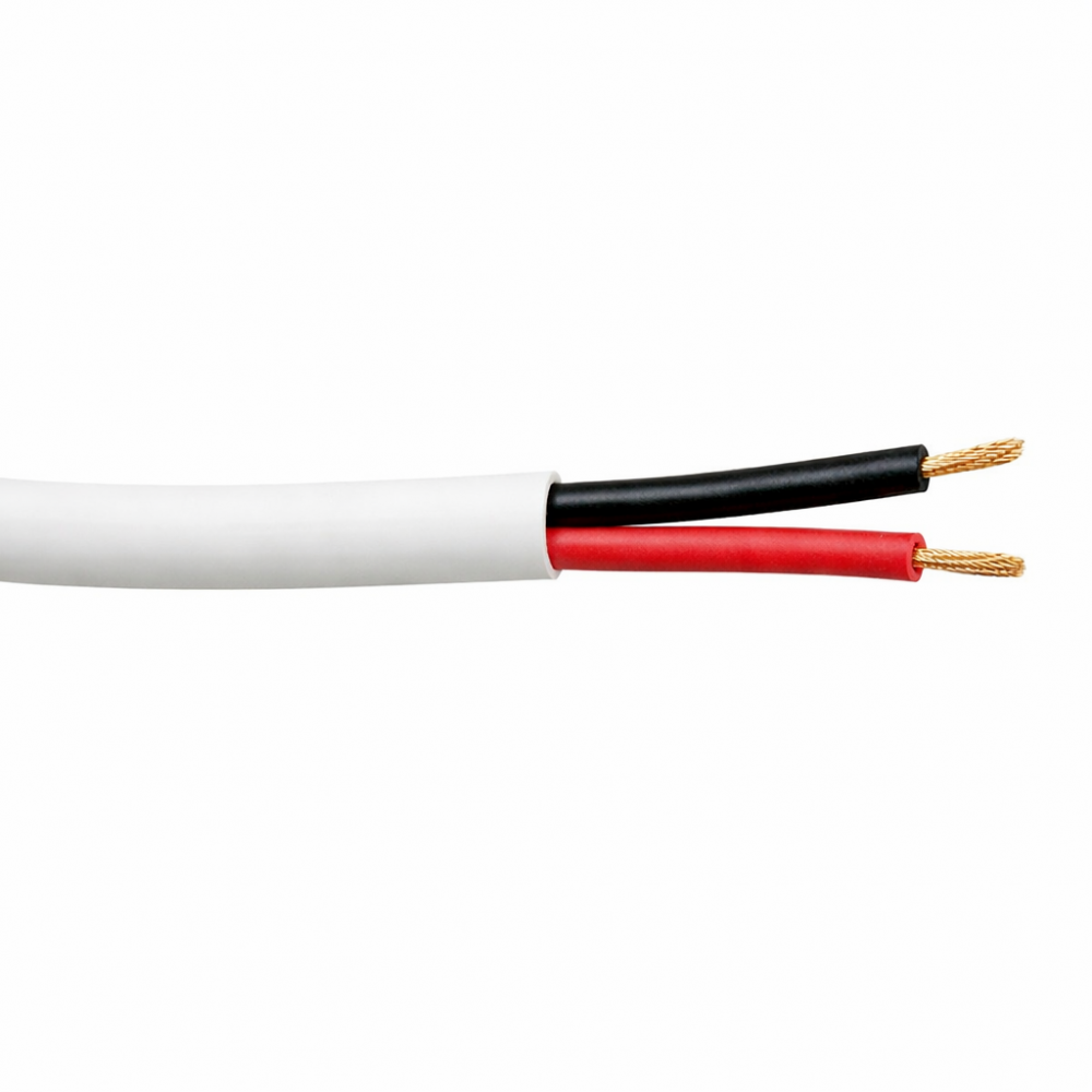 Câble gainé blanc pour ruban mono 2x 0.78 mm² (au mètre)